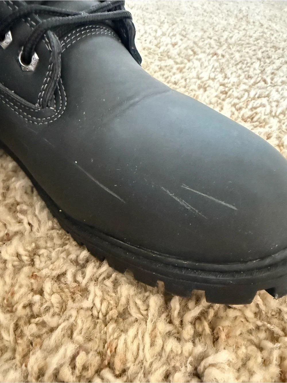 U.S. Polo Assn. Men's Black Lace-Up Work Boots with Treaded Outsole